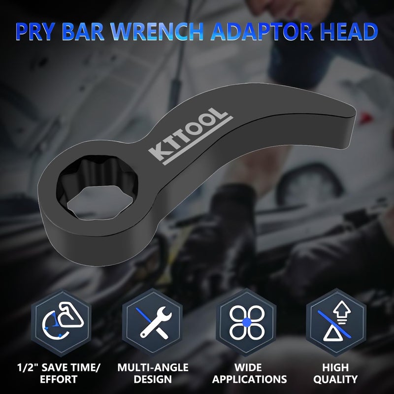 KTTOOL Store Pry Bar Wrench Adaptor Head, Crowbar Adapter Head Tool, Half Shaft Removal Car Repairing Tools 1/2" Drive - Image 2